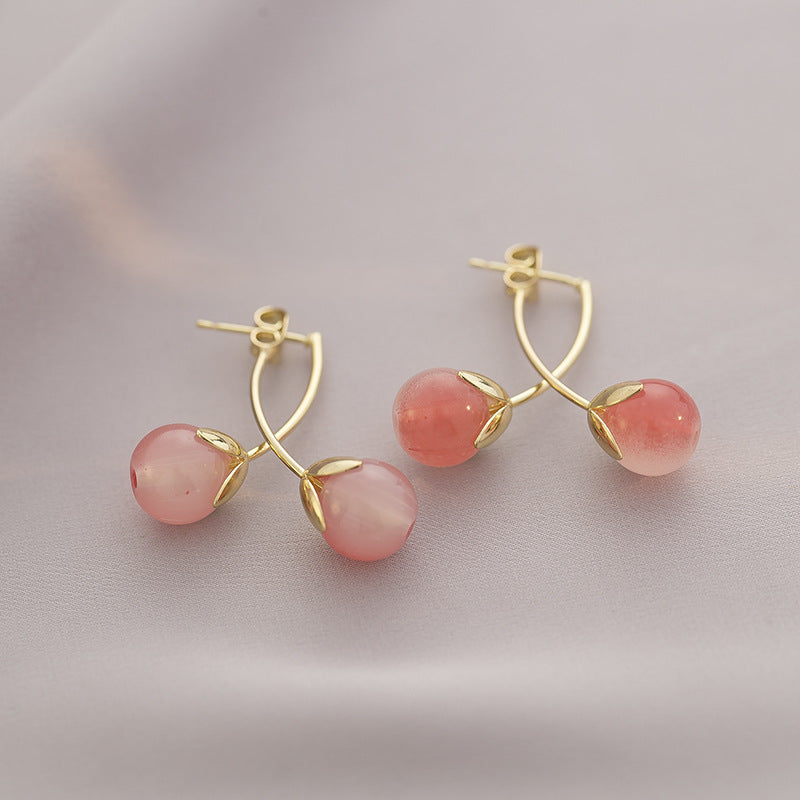 Chic Pink Tomato Clip-On Earrings