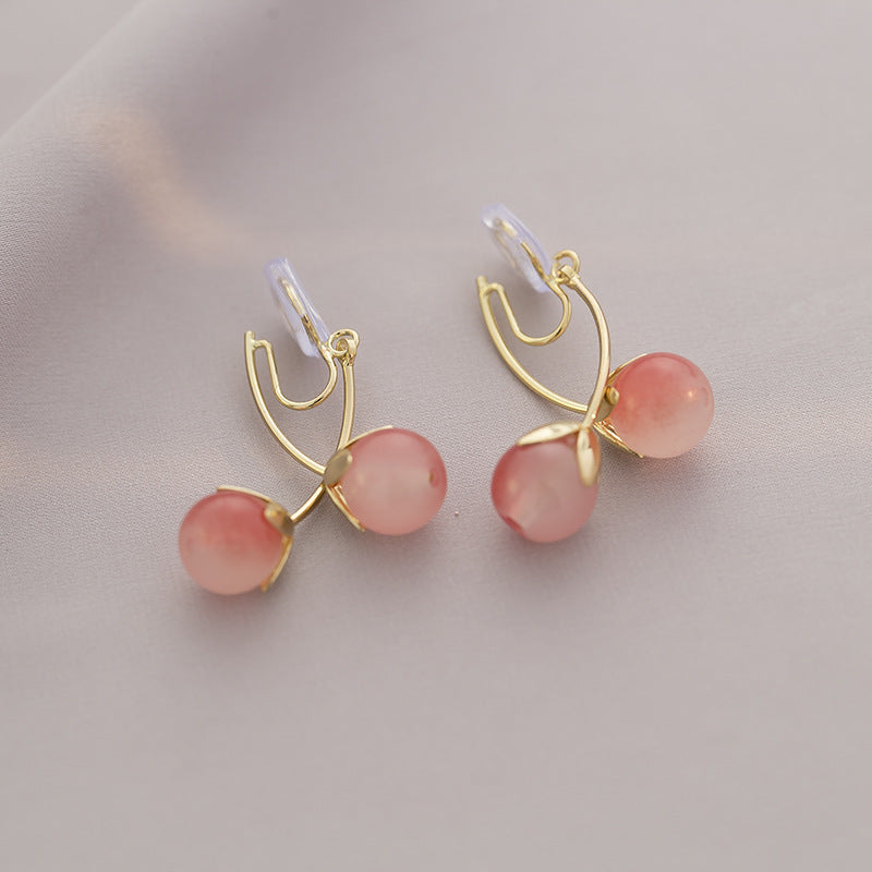 Chic Pink Tomato Clip-On Earrings