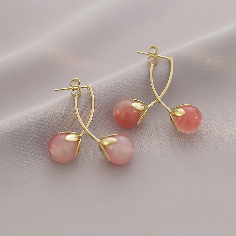 Chic Pink Tomato Clip-On Earrings