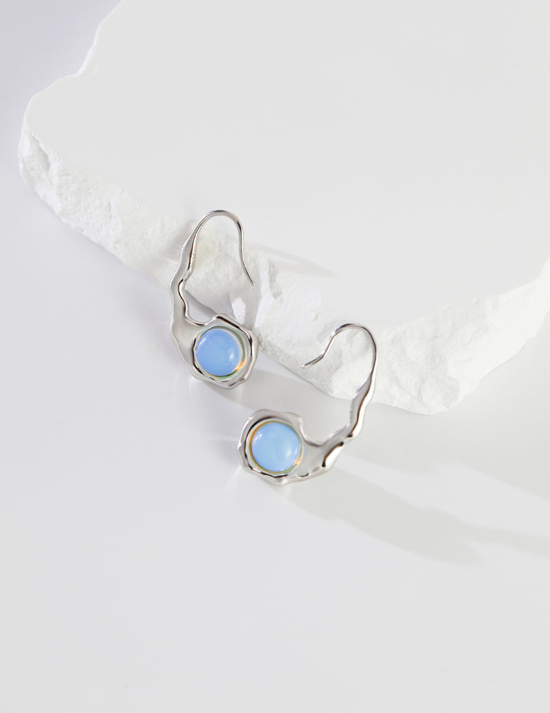 Agate and Opal Earrings