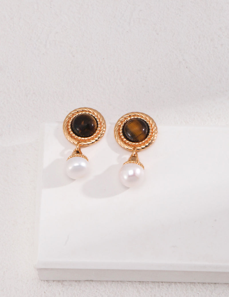 Ethereal Tiger Eye Pearl Drops