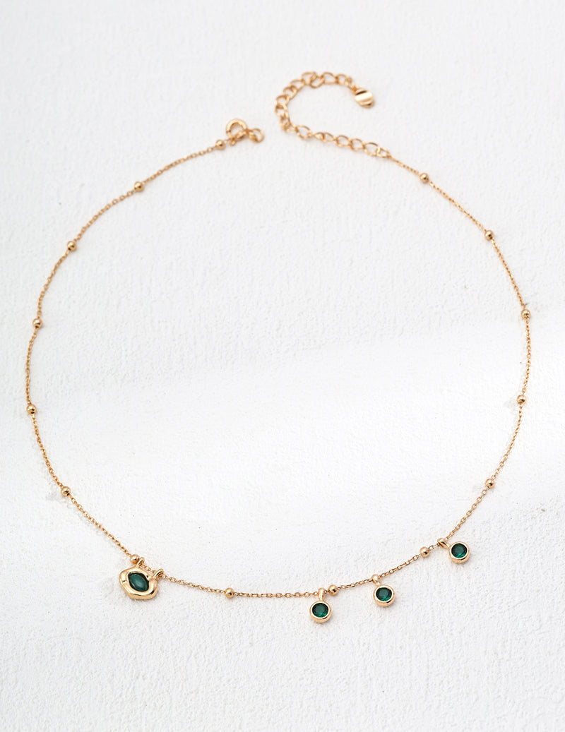 Golden Essence Zircon Necklace