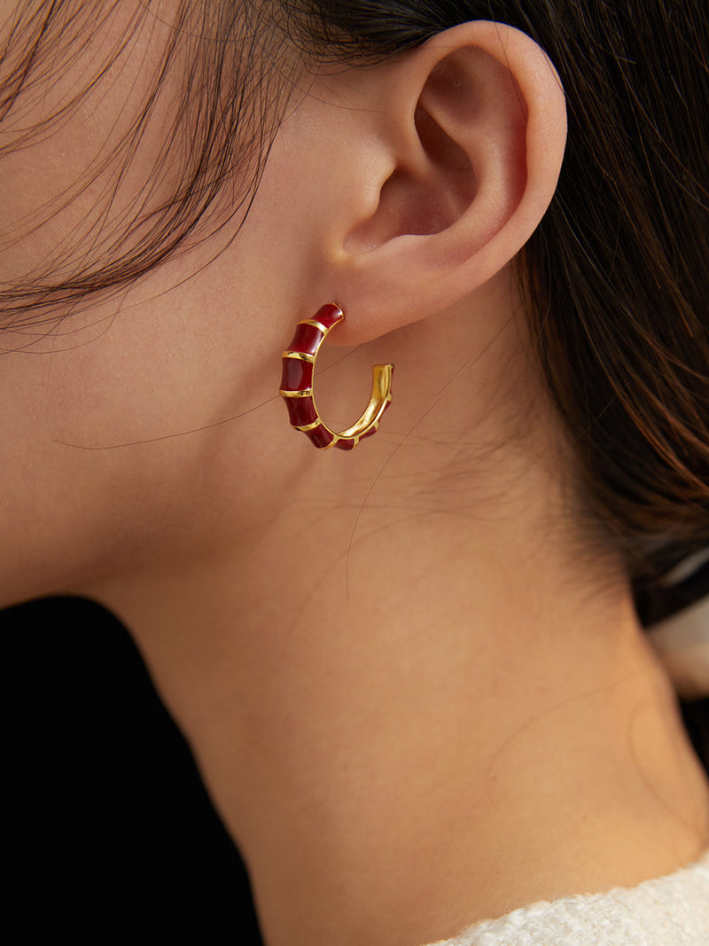 Crimson Drop Elegance Earrings